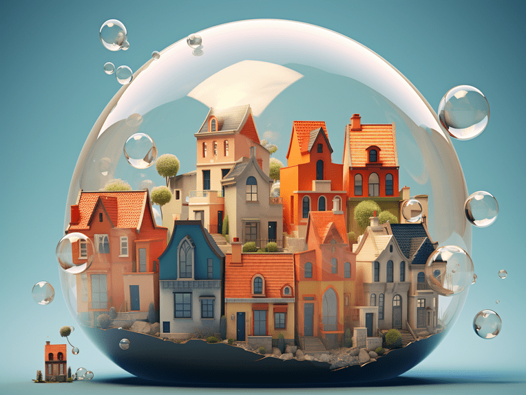 Houses in a bubble