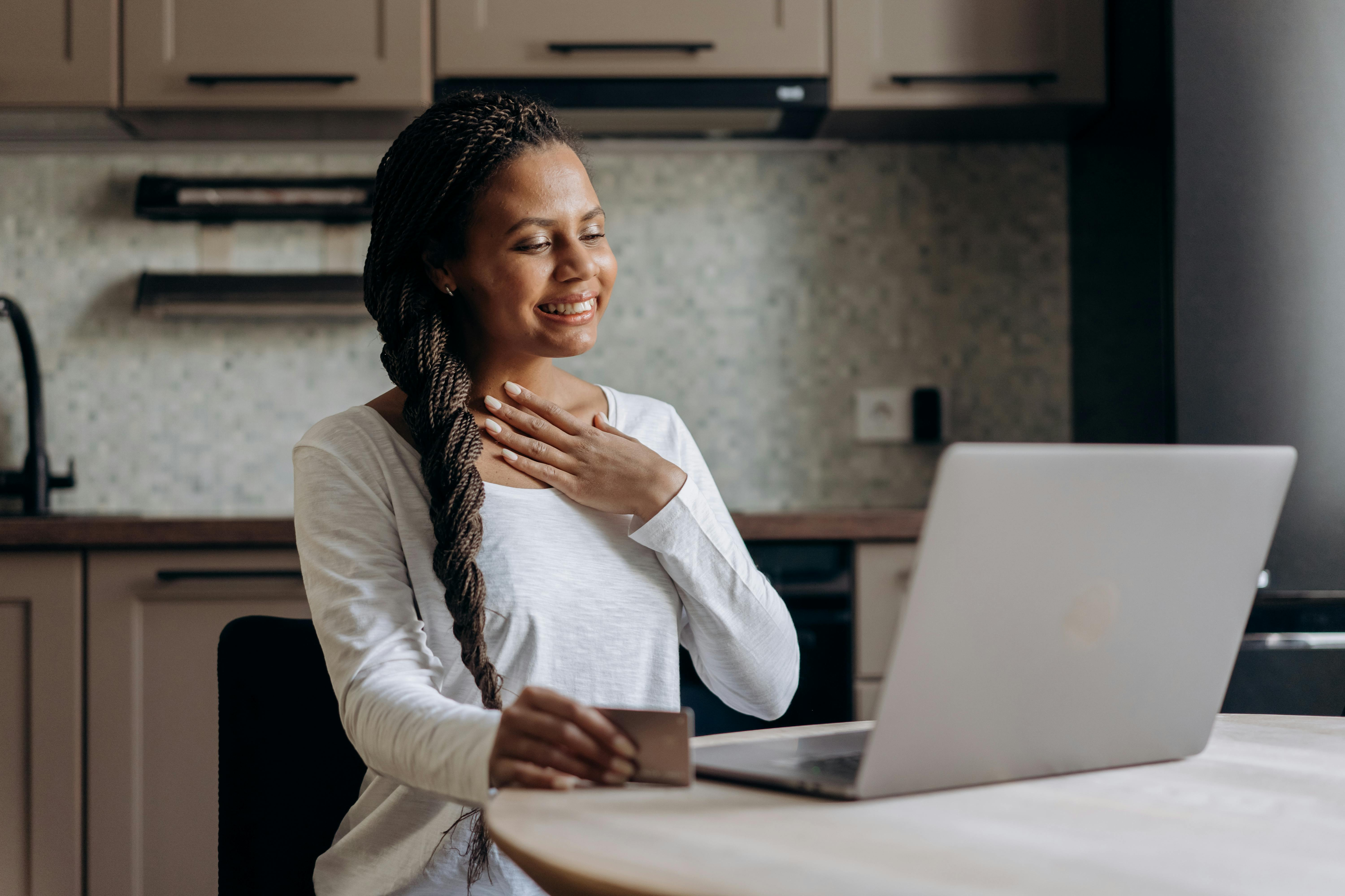 A client on a video call