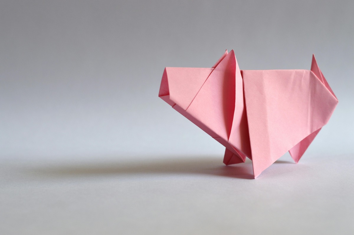 Origami piggy bank