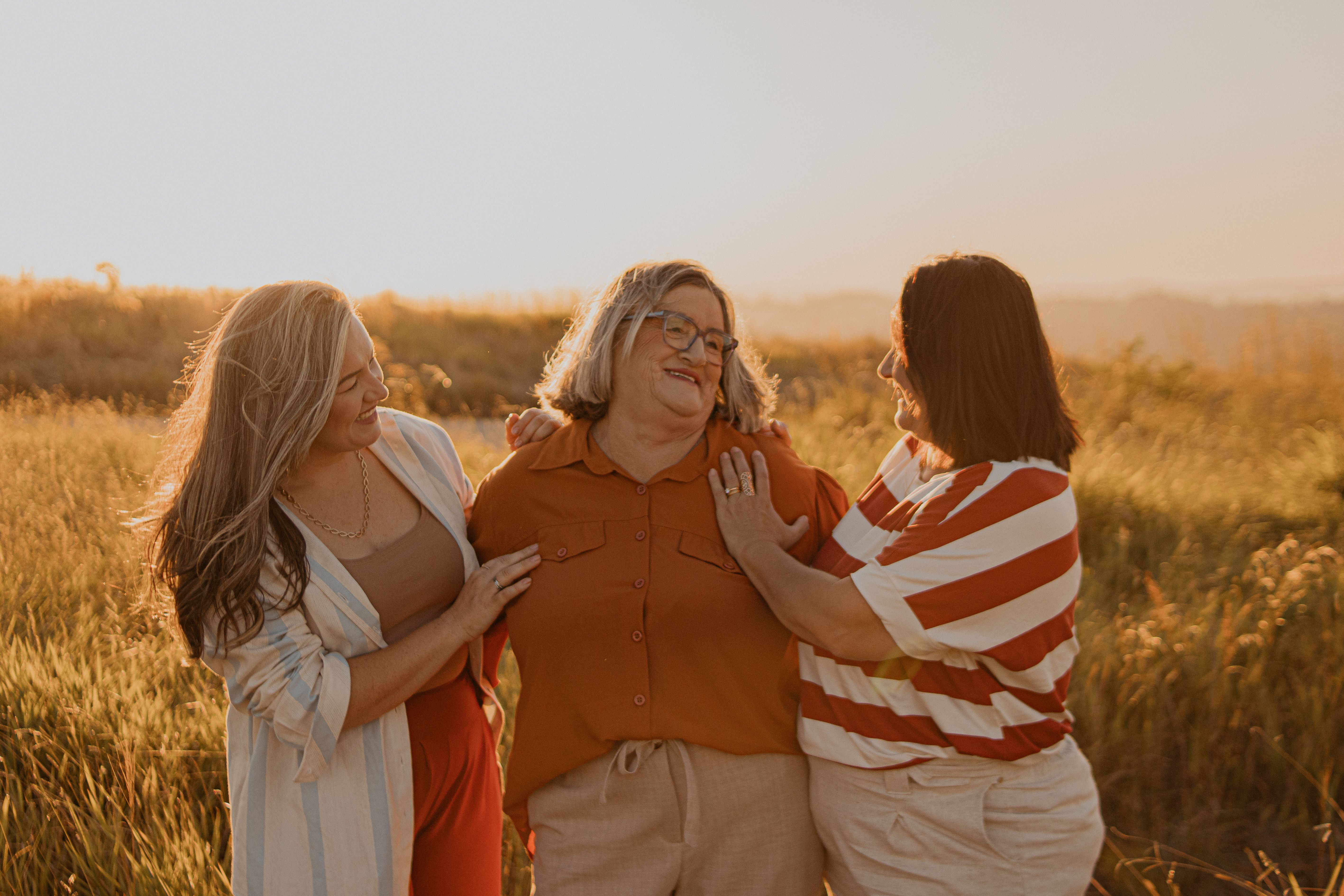 3 retired women enjoying the sunrise