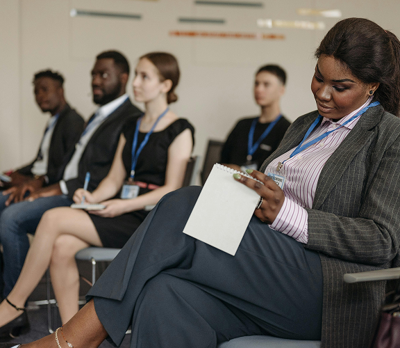 Woman attending workshop