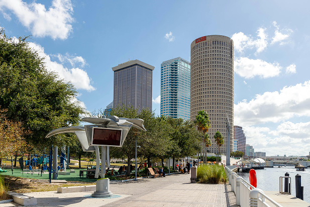 Tampa city skyline waterfront view