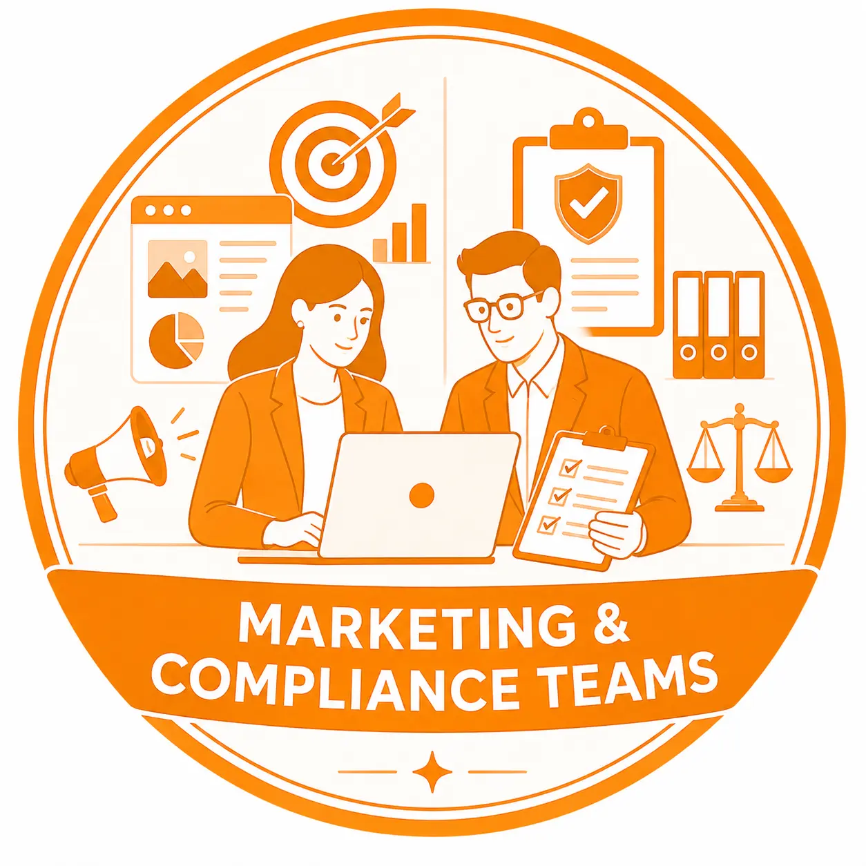 Icon of Marketing and compliance